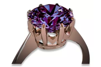 Vintage Rose Gold Ring 14K Alexandrite Ruby Emerald Sapphire Zircon 585 vrc157