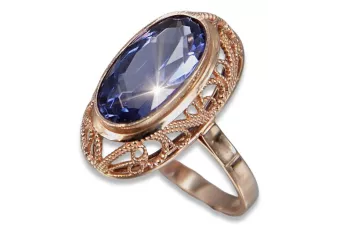 Руски съветски пръстен от розово злато 14K Александрит Рубин Изумруден сапфир Циркон 585 vrc374