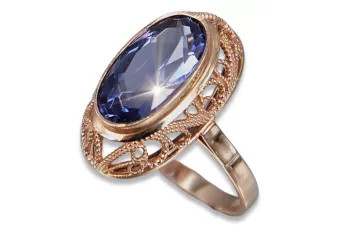 Russe soviétique rose 14k 585 or Alexandrite Rubis Émeraude Saphir Zircon bague vrc374