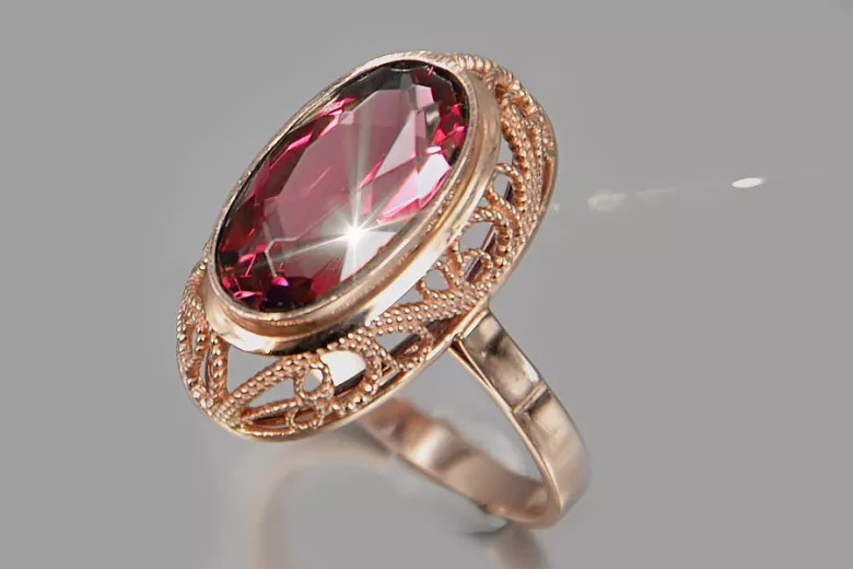 Sovietic rus a crescut 14k 585 aur Alexandrite Ruby Emerald Safir Zircon inel vrc374
