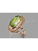 Sovietinis 14k 585 aukso rusiško rožinio aukso žiedas su Aleksandrito rubino safyro smaragdo kubinis cirkonis vrc374