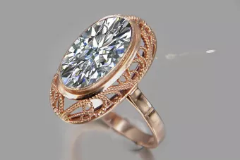 Russisch Sowjetrosa 14 Karat 585 Gold Alexandrit Rubin Smaragd Saphir Zirkon Ring vrc374