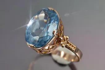 copy of Vintage rose 14k 585 gold Alexandrite Ruby Emerald Sapphire Zircon ring  vrc224