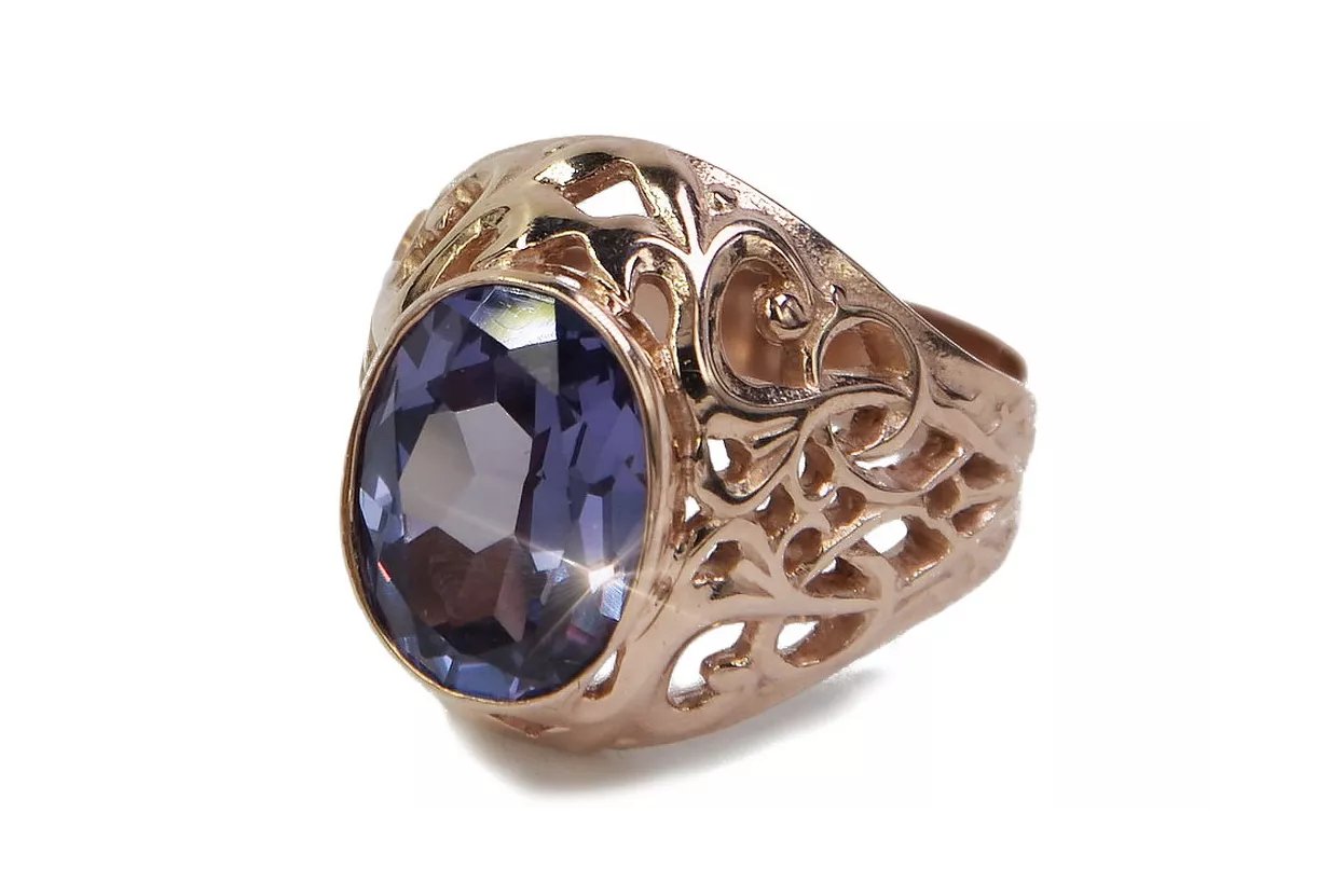 Russian Soviet rose 14k 585 gold Alexandrite Ruby Emerald Sapphire Zircon ring vrc347 Russian Soviet rose 14k 585 gold Alexandrite Ruby Emerald Sapphire Zircon ring vrc347