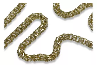 Yellow rose gold chain ★ russiangold.com ★ Gold 585 333 Low price ★ Garibaldi Bismark