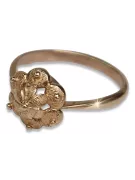 Radziecki 14k 585 złoty Rosyjski pierścionek z różowego złota vrn004
