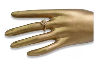 Російська радянська троянда рожева 14k 585 з золотом Старе кільце vrn004