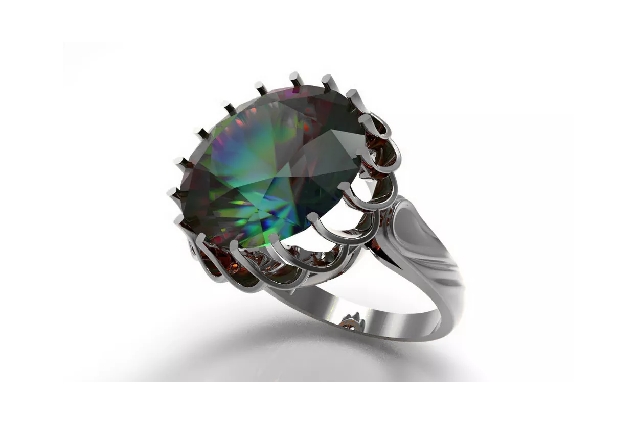 Russischer sowjetischer 925 Silberring Alexandrit Rubin Smaragd Saphir Zirkon Ring vrc035s