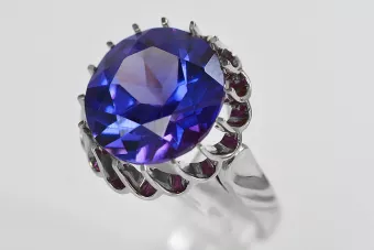 Vintage 925 silver ring Alexandrite Ruby Emerald Sapphire Zircon ring vrc035s