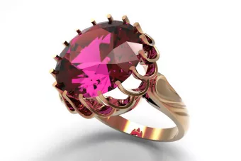 Vintage Silver Rose Gold Plated Ring 925 Alexandrite Ruby Emerald Sapphire Zircon vrc035rp