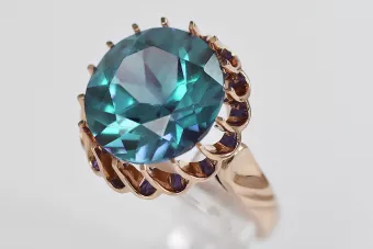 Vintage Silver Rose Gold Plated Ring 925 Alexandrite Ruby Emerald Sapphire Zircon vrc035rp