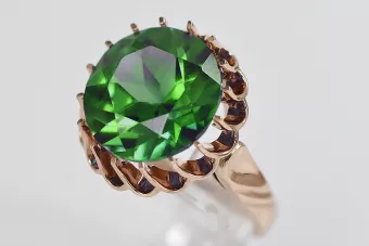 Vintage Silver Rose Gold Plated Ring 925 Alexandrite Ruby Emerald Sapphire Zircon vrc035rp