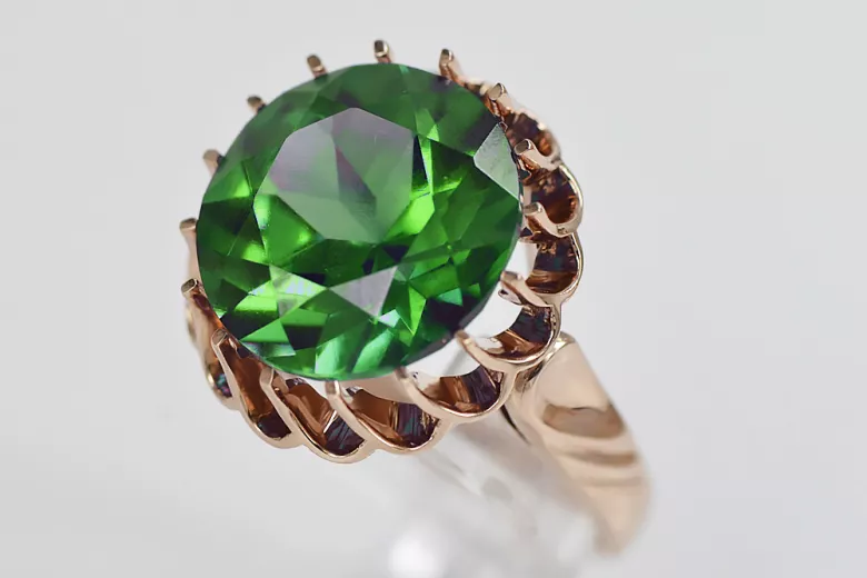 Bague Russe Argent Rose Or Plaqué 925 Alexandrite Rubis Émeraude Saphir Zircon vrc035rp