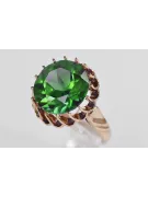 Anillo de oro rosa de plata soviético ruso 925 Alejandrita Rubí Esmeralda Zafiro Zircon VRC035RP
