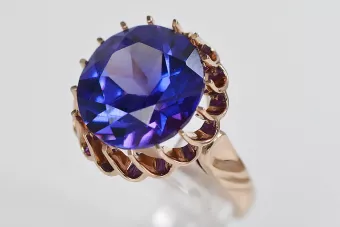 Vintage Silver Rose Gold Plated Ring 925 Alexandrite Ruby Emerald Sapphire Zircon vrc035rp