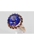 Anillo de oro rosa de plata soviético ruso 925 Alejandrita Rubí Esmeralda Zafiro Zircon VRC035RP