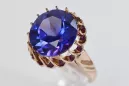 Anillo de oro rosa de plata soviético ruso 925 Alejandrita Rubí Esmeralda Zafiro Zircon VRC035RP