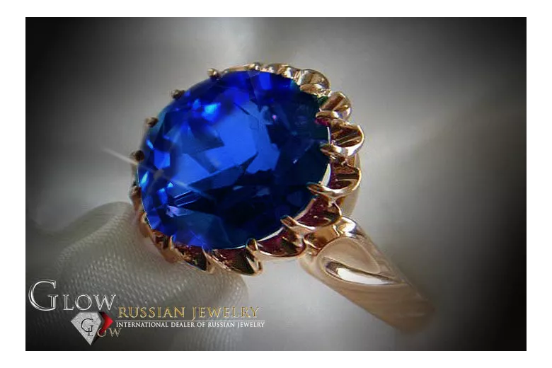 Anillo de oro rosa de plata soviético ruso 925 Alejandrita Rubí Esmeralda Zafiro Zircon VRC035RP