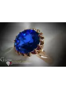 Anillo de oro rosa de plata soviético ruso 925 Alejandrita Rubí Esmeralda Zafiro Zircon VRC035RP