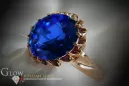Anillo de oro rosa de plata soviético ruso 925 Alejandrita Rubí Esmeralda Zafiro Zircon VRC035RP