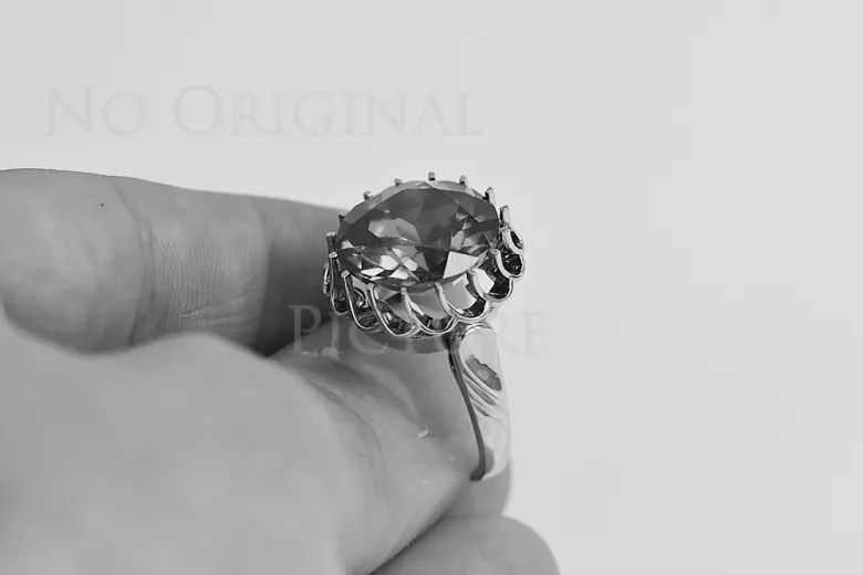 Anillo de oro rosa de plata soviético ruso 925 Alejandrita Rubí Esmeralda Zafiro Zircon VRC035RP