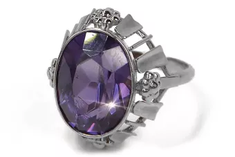 Vintage silver 925 Alexandrite Ruby Emerald Sapphire Zircon ring vrc043s