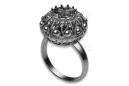 Vintage srebrny pierścionek 925 z Aleksandrytem Rubinem Szafirem Szmaragdem Cyrkonią vrc059s