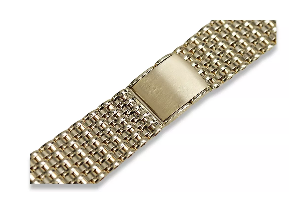 14K Yellow Gold Men's Watch Bracelet mbw013y