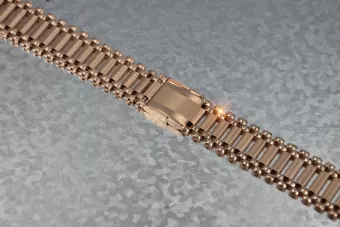 Руска розова 14k 585 мъжки златен часовник гривна mbw002r