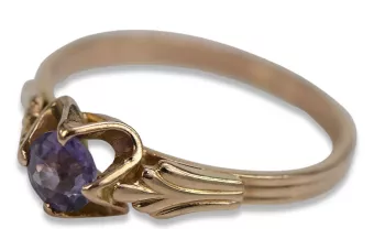 Vintage Rose Gold Ring 14K Alexandrite Ruby Emerald Sapphire Zircon 585 vrc001