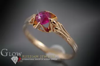 Radziecki 14k 585 złoty Rosyjski pierścionek z różowego złota z Aleksandrytem Rubinem Szafirem Szmaragdem Cyrkonią vrc001