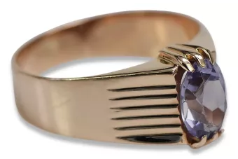 Vintage Rose Gold Ring 14K Alexandrite Ruby Emerald Sapphire Zircon 585 vrc007