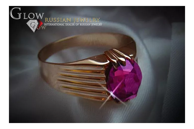Ruso Soviet rosa 14k 585 oro Alejandrita Rubí Esmeralda Zafiro Zircón anillo vrc007