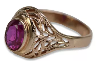 Rus sovietic Rose Gold Ring 14K Alexandrite Ruby Emerald Safir Zircon 585 vrc012