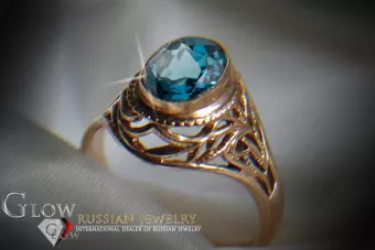 Rus sovietic Rose Gold Ring 14K Alexandrite Ruby Emerald Safir Zircon 585 vrc012