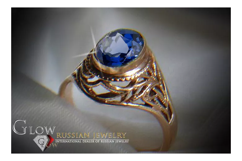 Russisch Sowjetrosa 14 Karat 585 Gold Alexandrit Rubin Smaragd Saphir Zirkon Ring vrc012