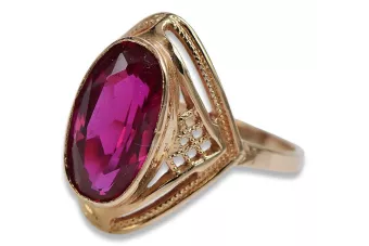 Vintage rose 14k 585 gold Alexandrite Ruby Emerald Sapphire Zircon ring  vrc039