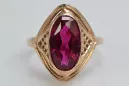 Russian Soviet rose 14k 585 gold Alexandrite Ruby Emerald Sapphire Zircon ring  vrc039