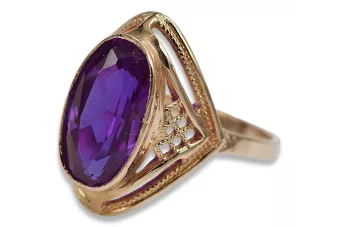 Russisch Sowjetrosa 14 Karat 585 Gold Alexandrit Rubin Smaragd Saphir Zirkon Ring vrc039