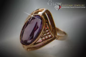 Russisch Sowjetrosa 14 Karat 585 Gold Alexandrit Rubin Smaragd Saphir Zirkon Ring vrc039
