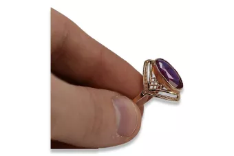 Sovietic rus a crescut 14k 585 aur Alexandrite Ruby Emerald Safir Zircon inel vrc039