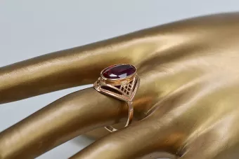 Russisch Sowjetrosa 14 Karat 585 Gold Alexandrit Rubin Smaragd Saphir Zirkon Ring vrc039