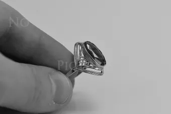 Soviet 14k 585 Zlatý Ruský Ring of Pink Gold s Alexandryt Rubin Sapphire Emerald Zirkón VRC039