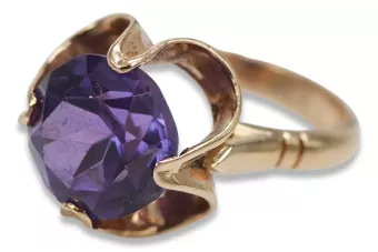 Vintage rose 14k 585 gold Alexandrite Ruby Emerald Sapphire Zircon ring  vrc042
