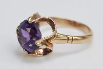 Russisch Sowjetrosa 14 Karat 585 Gold Alexandrit Rubin Smaragd Saphir Zirkon Ring vrc042
