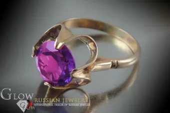 Vintage Rose Gold Ring 14K Alexandrite Ruby Emerald Sapphire Zircon 585 vrc042