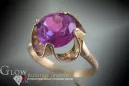 Ruso Soviet rosa 14k 585 oro Alejandrita Rubí Esmeralda Zafiro Zircón anillo vrc042