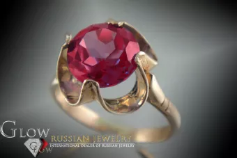 Vintage Rose Gold Ring 14K Alexandrite Ruby Emerald Sapphire Zircon 585 vrc042