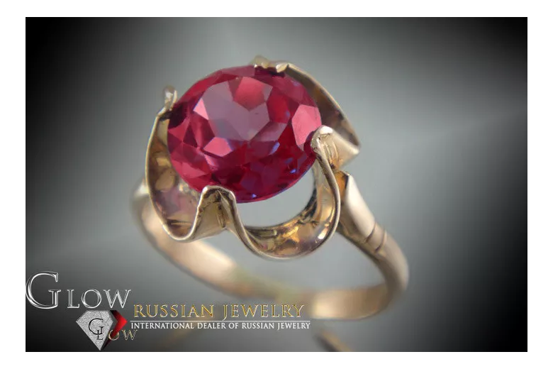 Russe soviétique rose 14k 585 or Alexandrite Rubis Émeraude Saphir Zircon bague vrc042