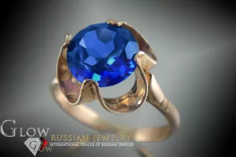 Russian Soviet rose 14k 585 gold Alexandrite Ruby Emerald Sapphire Zircon ring  vrc042